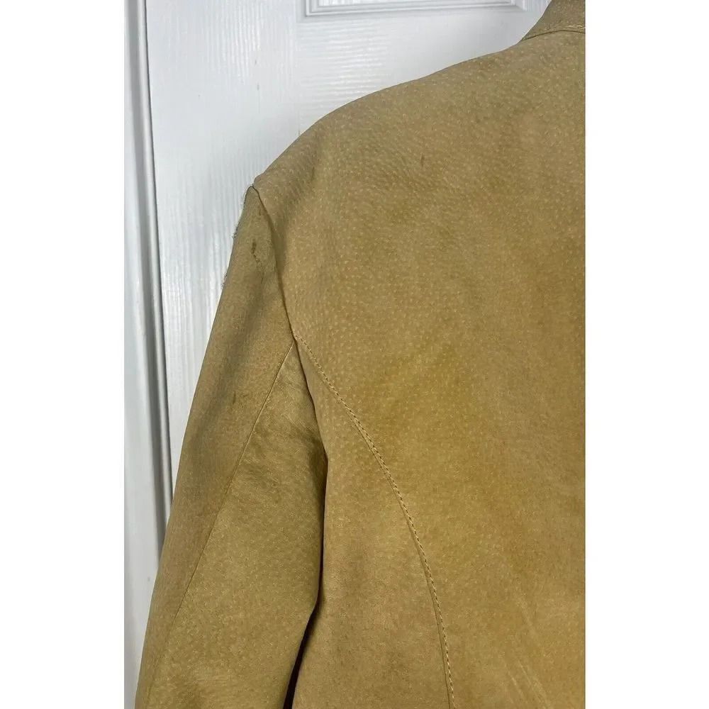 Cervelle Beige Leather With White Lace Trim Jacket Women’s Size Large - Picture 12 of 16